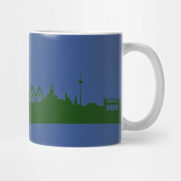 LEIPZIG skyline in forest green by 44spaces